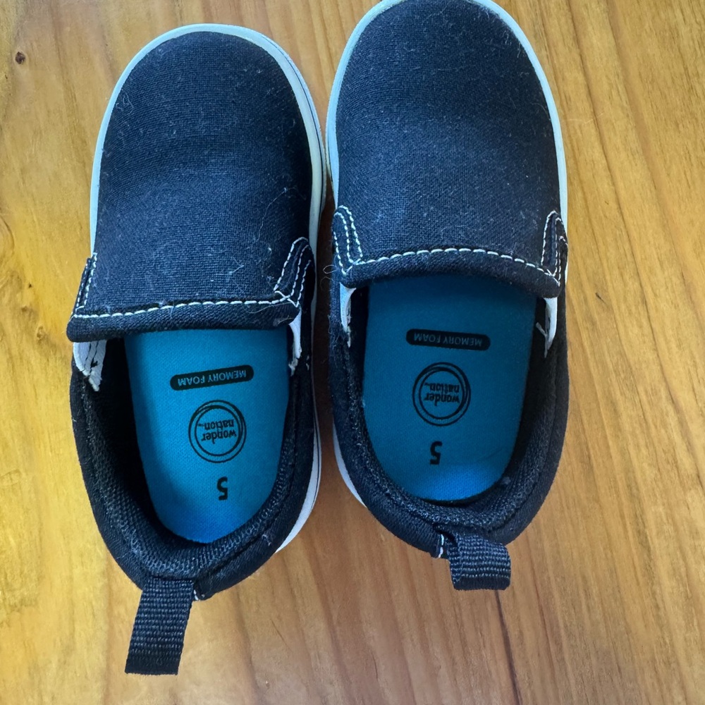 Black Kids Slip-On Shoes